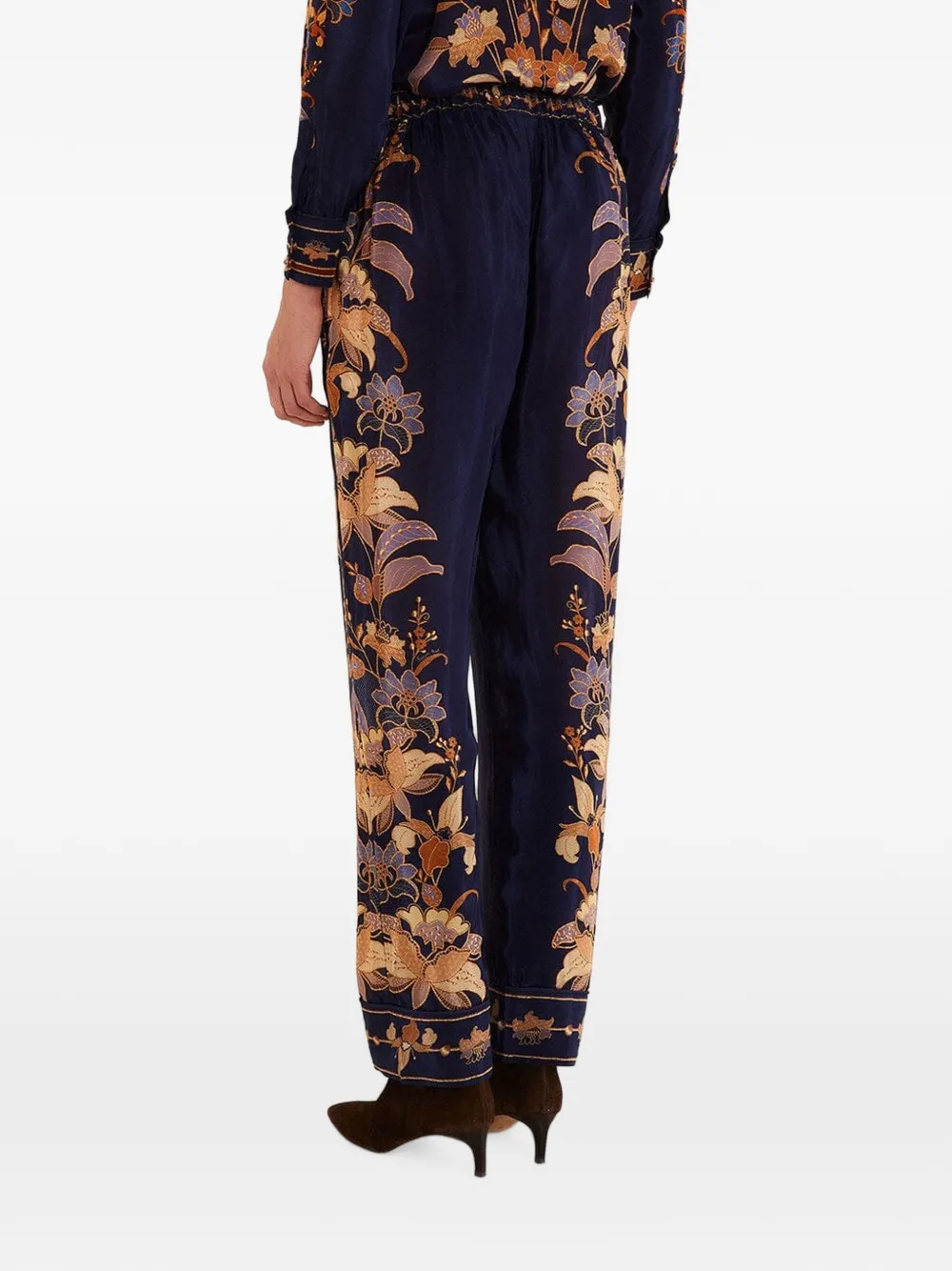 FARM Rio Lara broek met bloemen-print Blauw