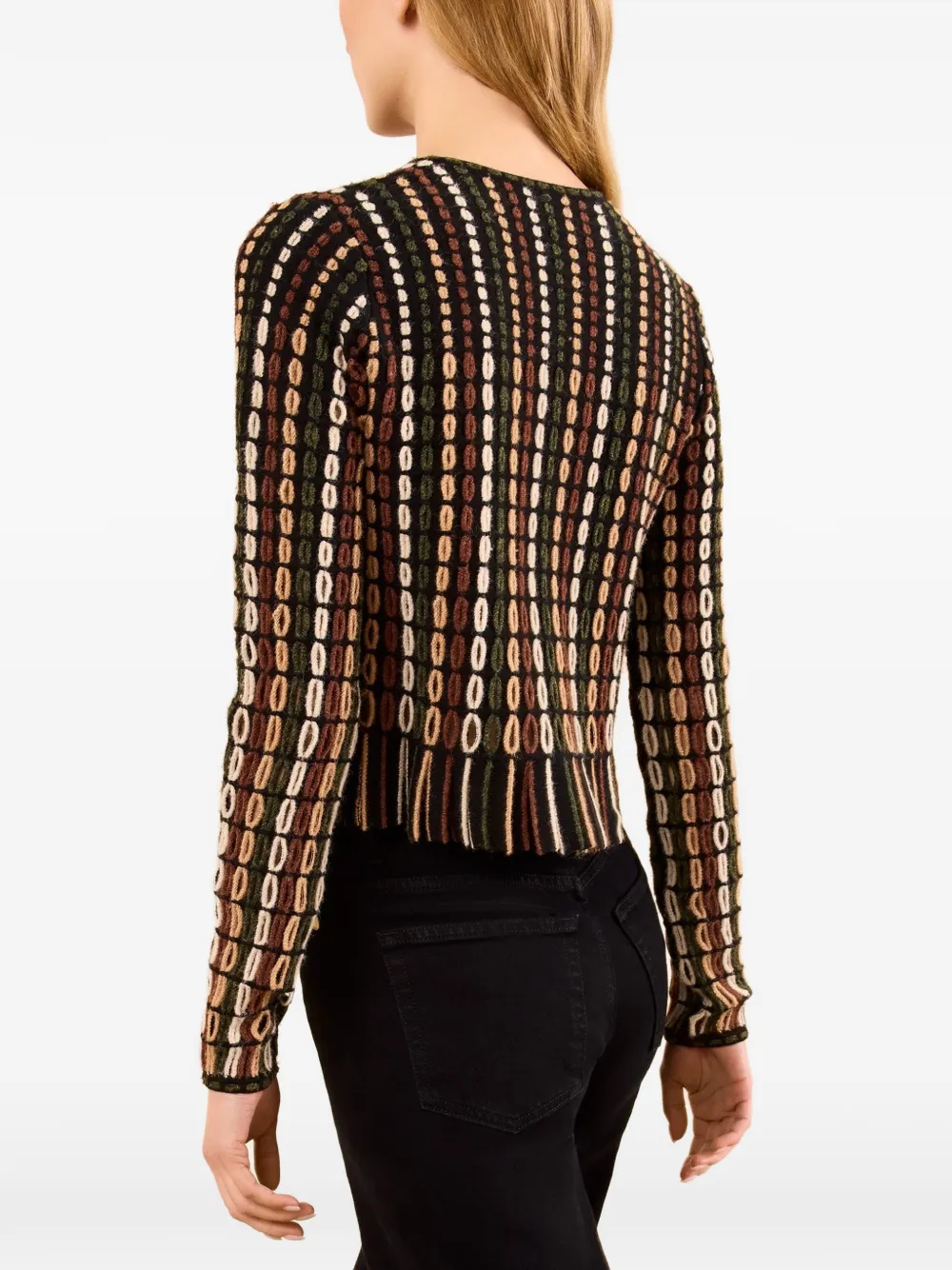 Ulla Johnson Zora geometric-pattern knitted cardigan Zwart