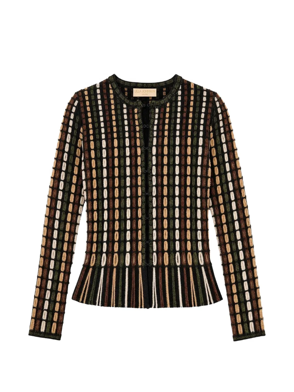 Ulla Johnson Zora geometric-pattern knitted cardigan - Black