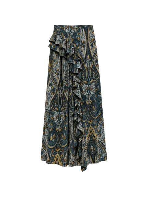 Ulla Johnson Riele paisley-print ruffled midi skirt