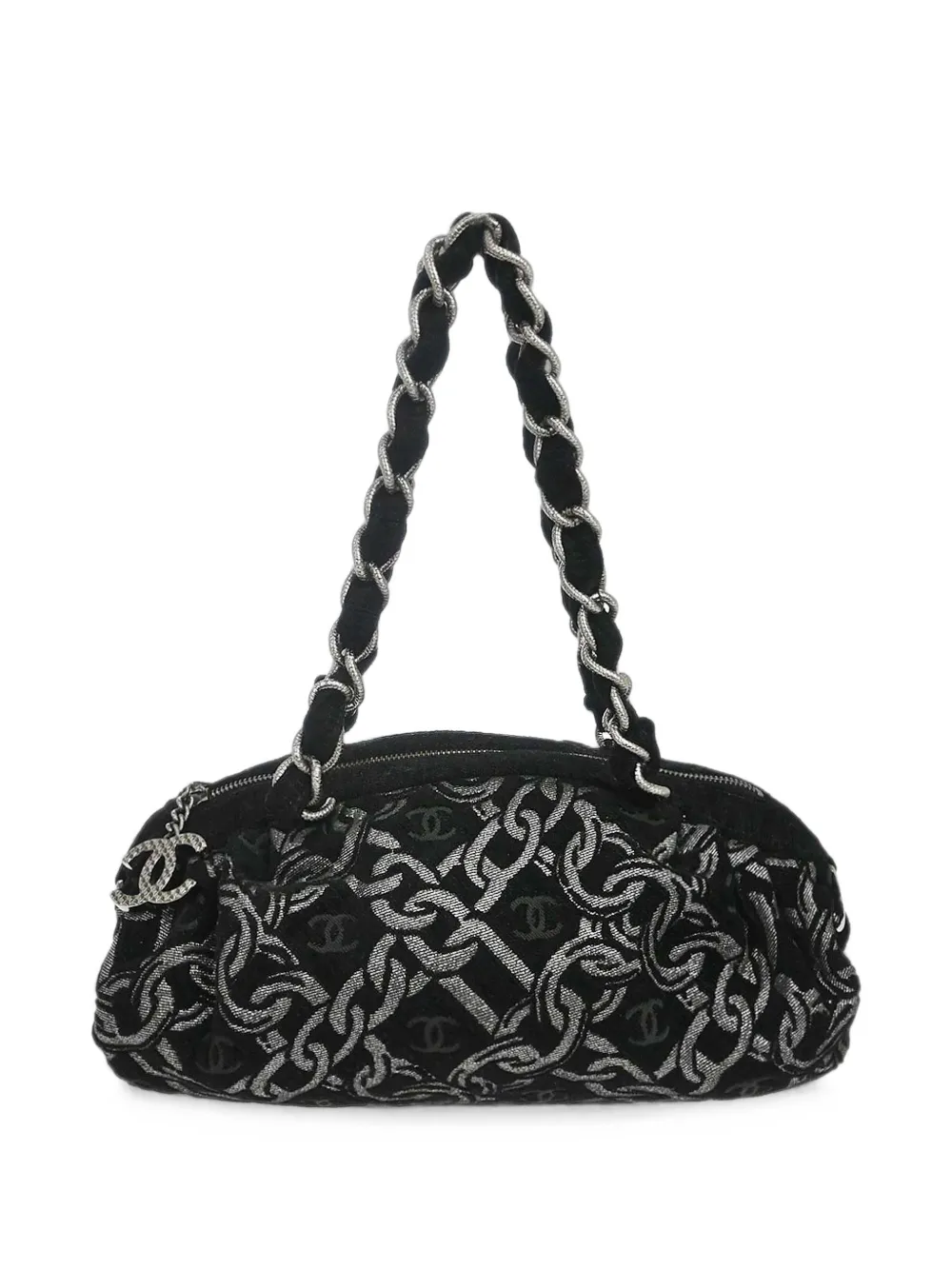 CHANEL Pre-Owned 2006 Jacquard Chain Shoulder Bag | Black | FARFETCH