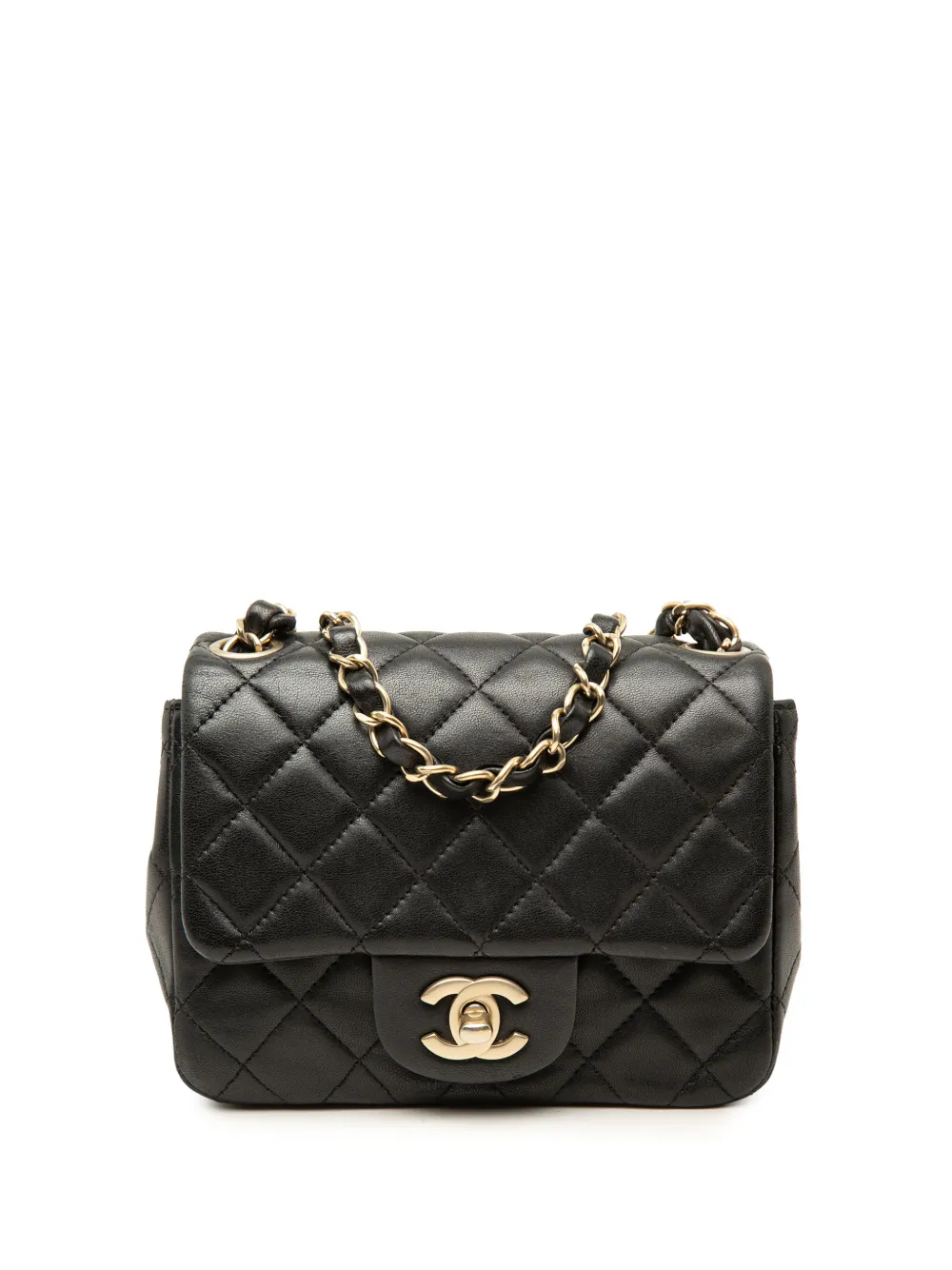 CHANEL Pre-Owned 2014-2015 Mini Square Classic Lambskin Single Flap crossbody bag - Nero