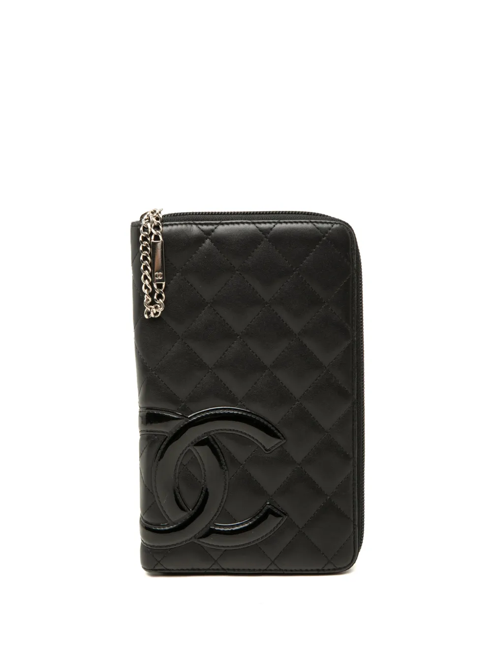 CHANEL Pre-Owned 2005-2006 Quilted Lambskin Cambon Ligne Zippy Organizer Wallet long wallets - Nero