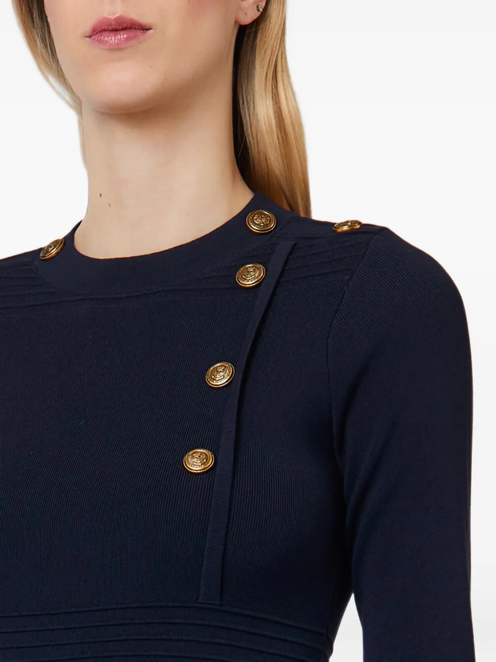 LIU JO Gebreide flared jurk Blauw