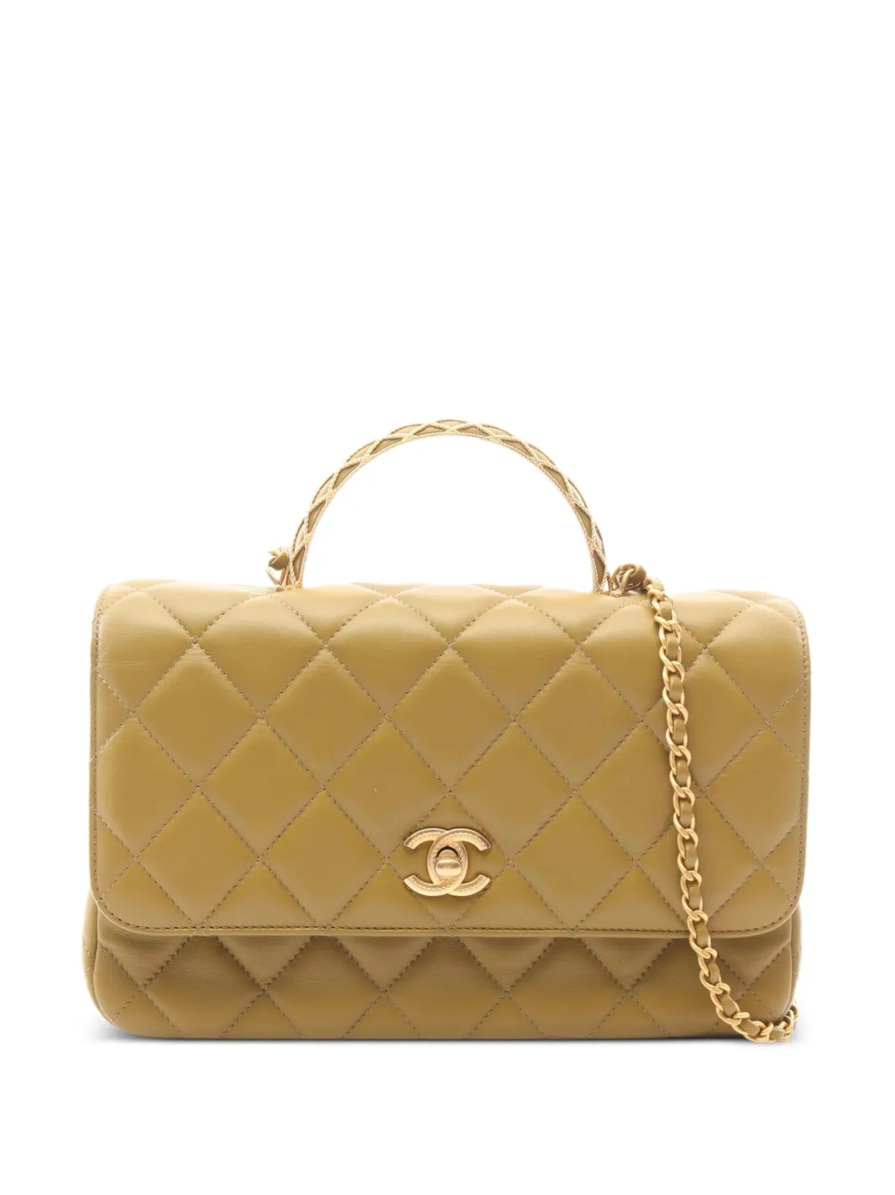 CHANEL Pre-Owned Matelassé leather shoulder bag - Verde
