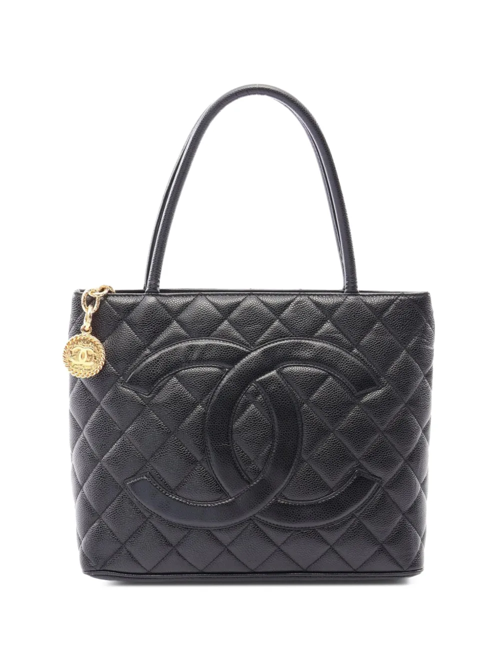 CHANEL Pre-Owned 2000-2002 Reissue Caviar leather tote bag - Nero