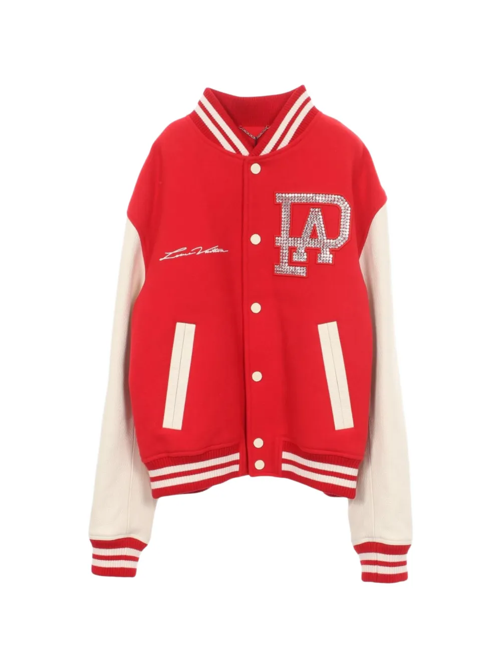 Louis Vuitton Pre-Owned 2020 rhinestone-embellished varsity jacket - Red