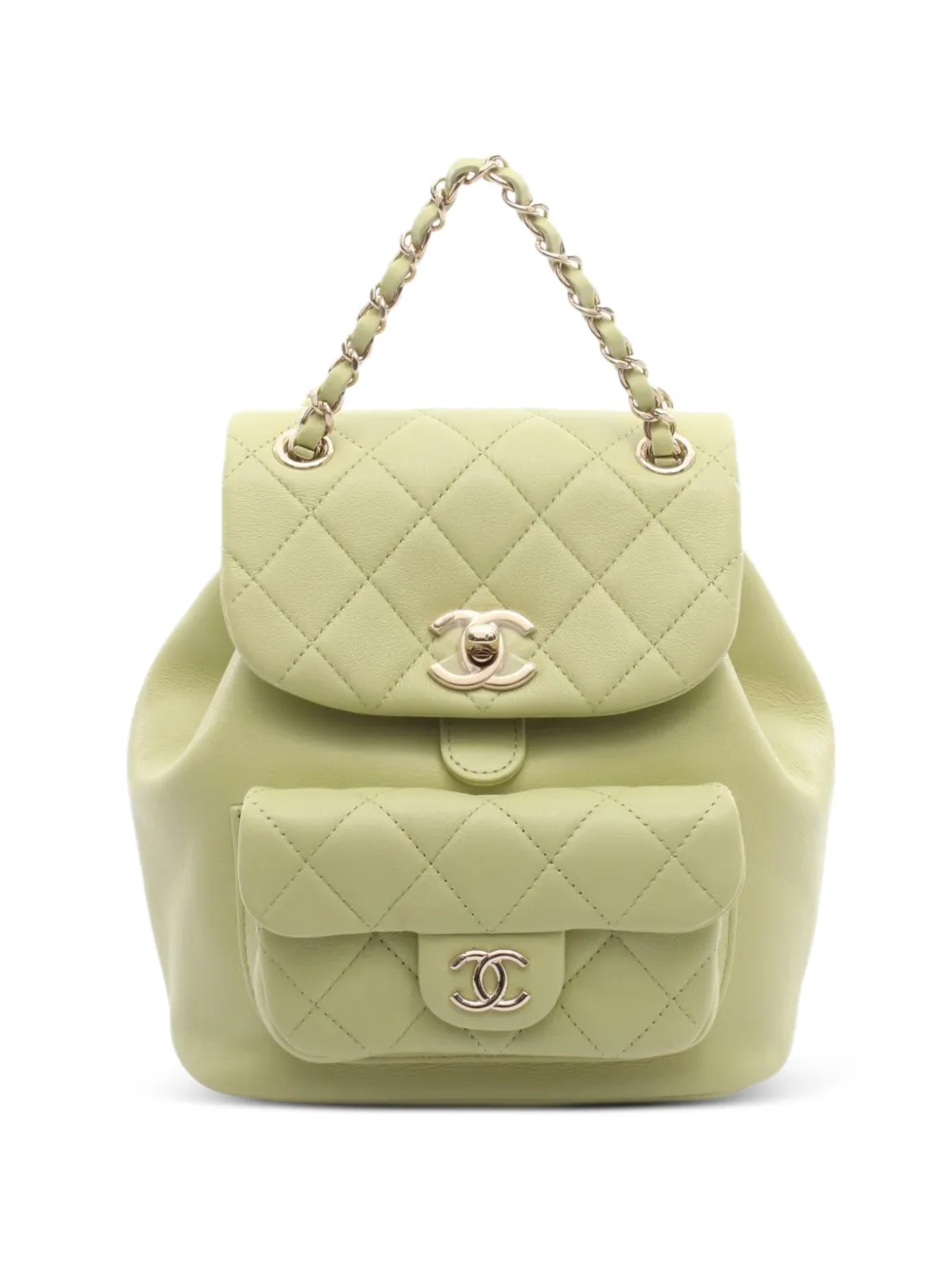 CHANEL Pre-Owned Matelassé leather backpack - Verde