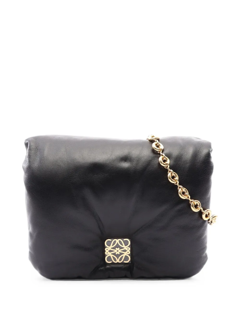 Loewe Pre-Owned 2020s Puffer Goya chain shoulder bag - Nero