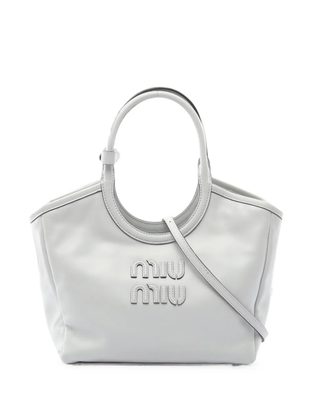 Miu Miu Pre-Owned sac à main Ivy à logo appliqué (années 2010) - Gris Miu Miu Pre-Owned sac à main Ivy à logo appliqué (années 2010) - Gris