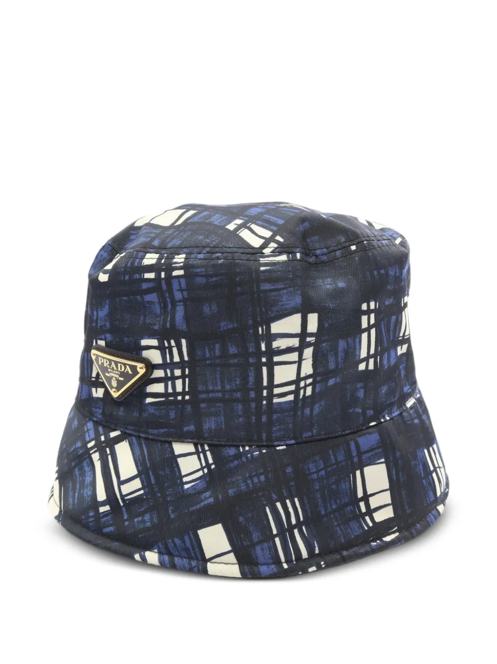 Prada Pre-Owned 2010s Re-Nylon Plaid bucket hat - Blu