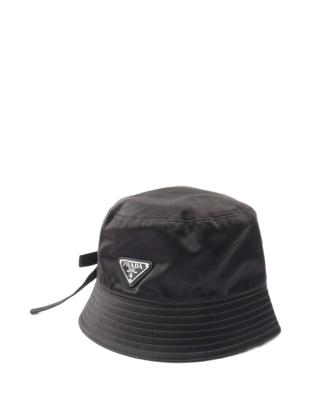Prada Pre-Owned 2010s Triangle-logo bucket hat - Nero