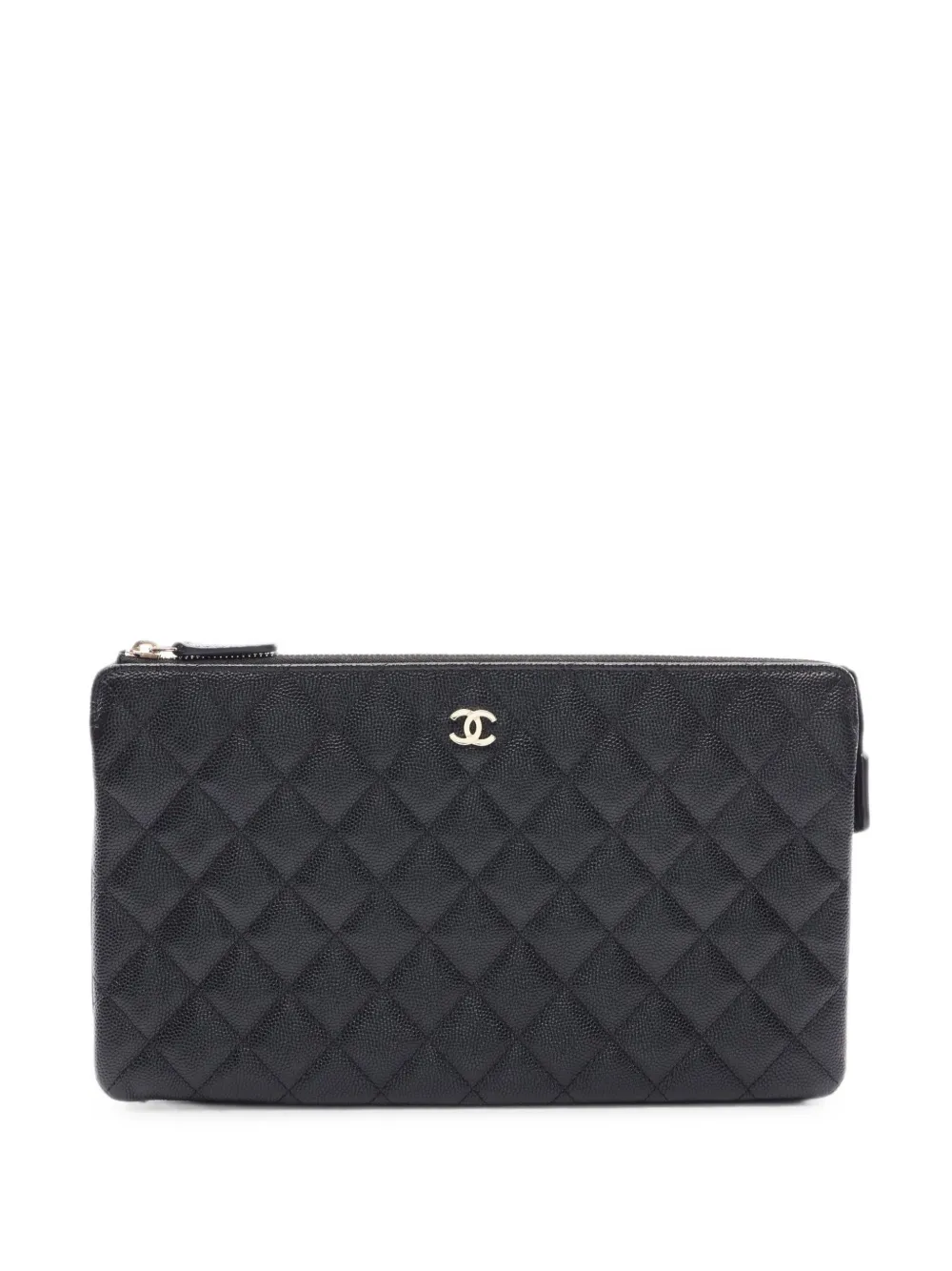 CHANEL Pre-Owned pochette Matelassé Caviar (2017-2018) - Noir CHANEL Pre-Owned pochette Matelassé Caviar (2017-2018) - Noir