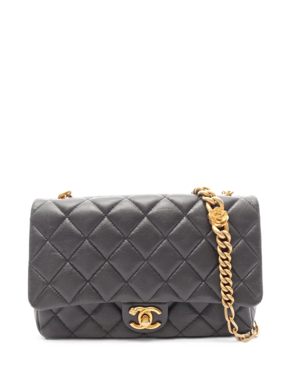 CHANEL Pre-Owned 2021 matelassé CC turn-lock shoulder bag - Grigio