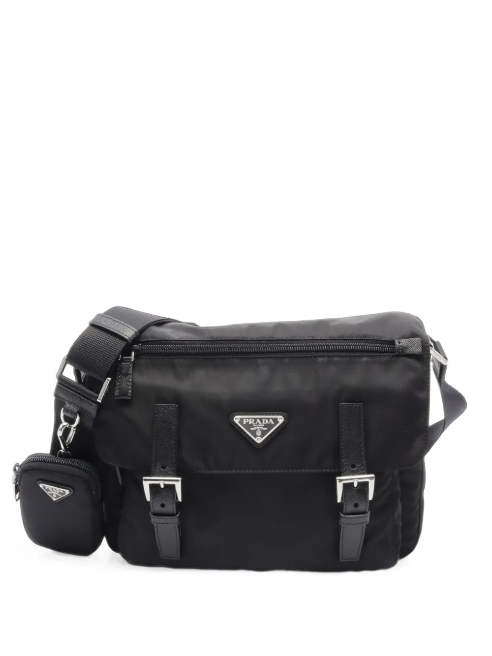 Prada Pre-Owned Vela Saffiano leather shoulder bag - Nero