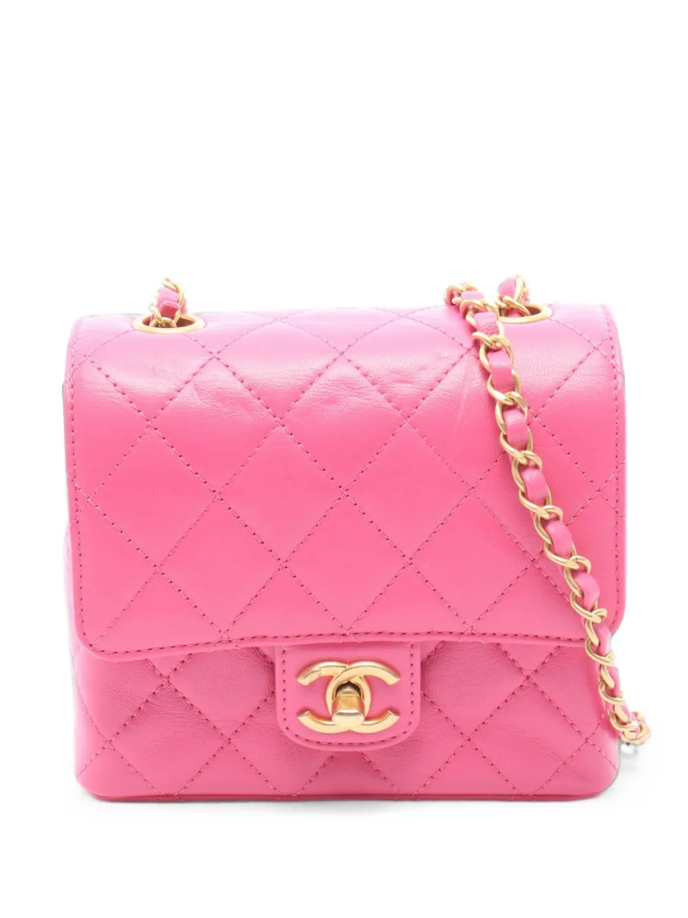 CHANEL Pre-Owned 2021s mini Matelassé flap shoulder bag - Rosa