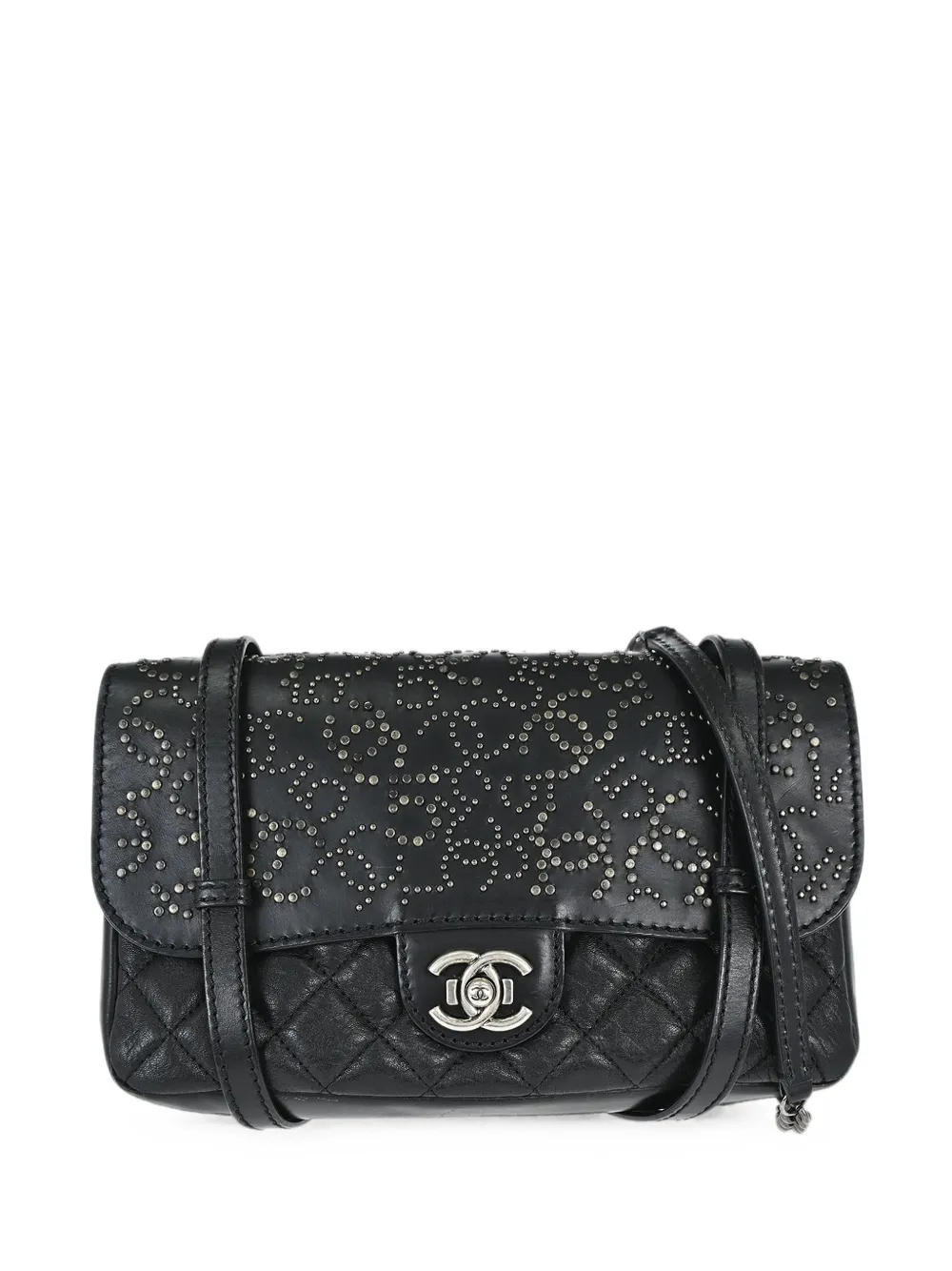 CHANEL Pre-Owned 2014 Paris-Dallas studded flap shoulder bag - Nero
