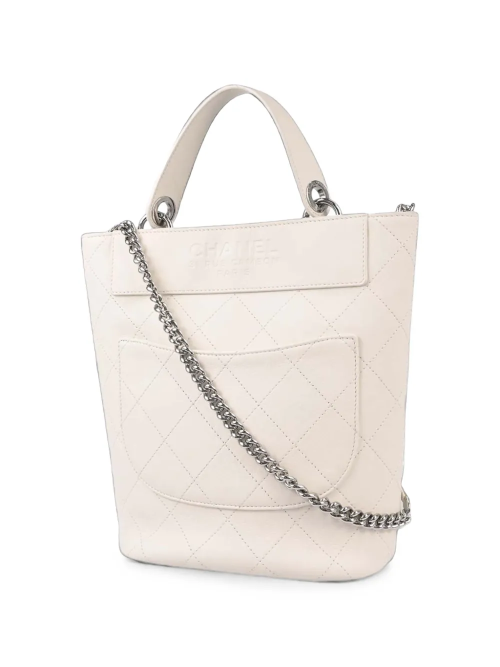 CHANEL Pre-Owned 2019 gewatteerde schoudertas Wit