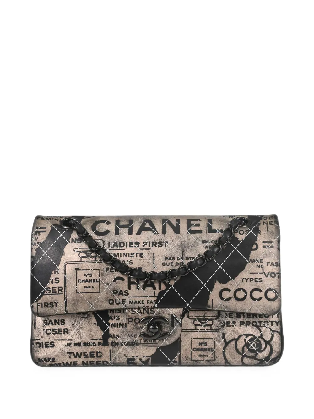 CHANEL Pre-Owned 2015 mittelgroße Newspaper Schultertasche mit Klappdeckel - Nude