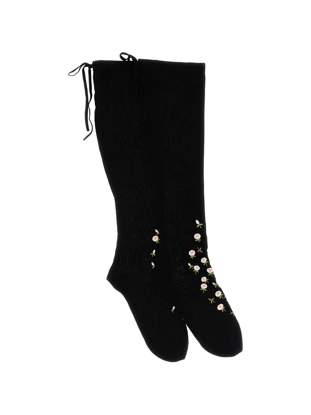 Prada embroidered over-the-knee cotton socks - Nero