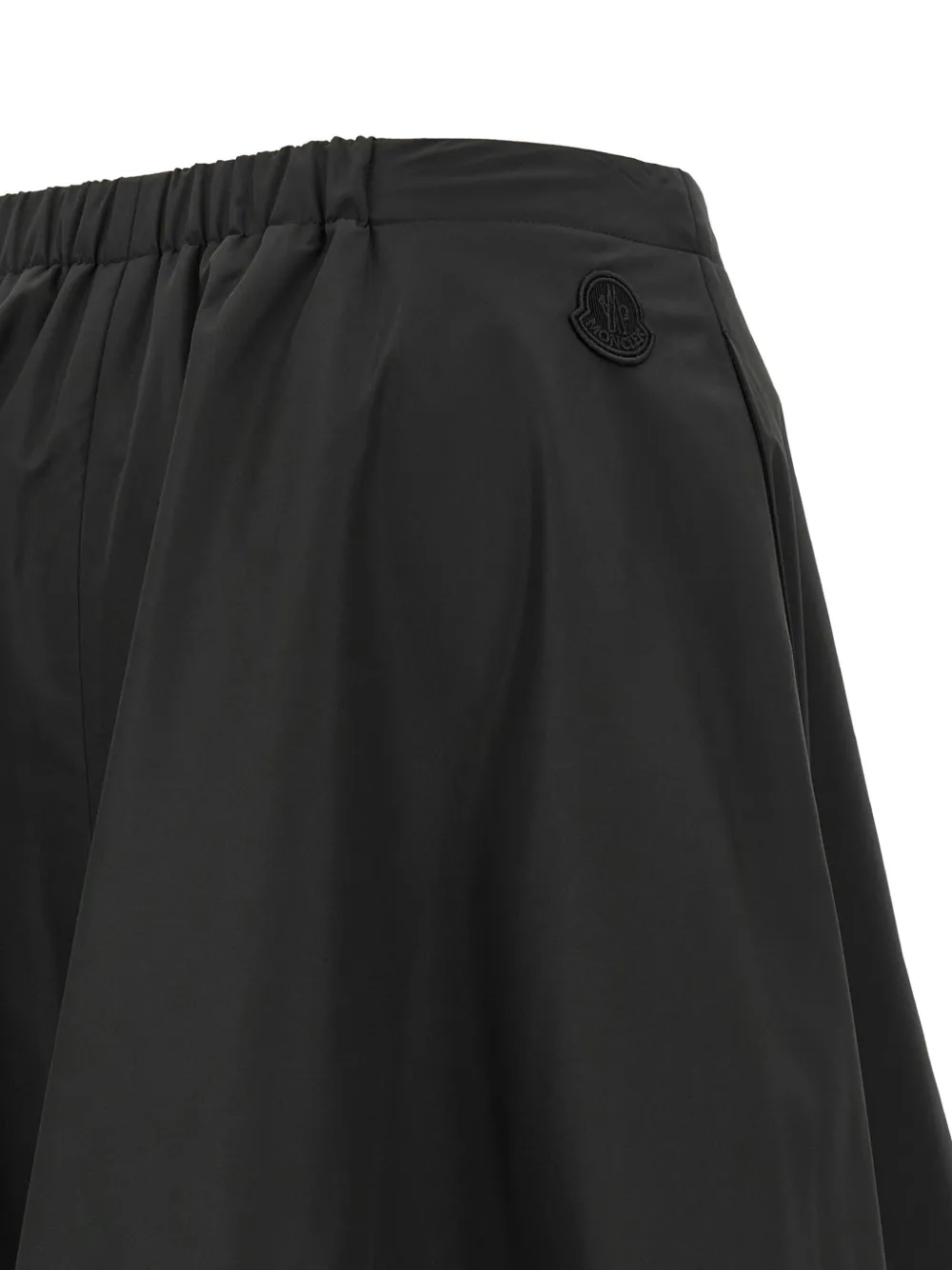 Moncler logo-patch A-line midi skirt Zwart