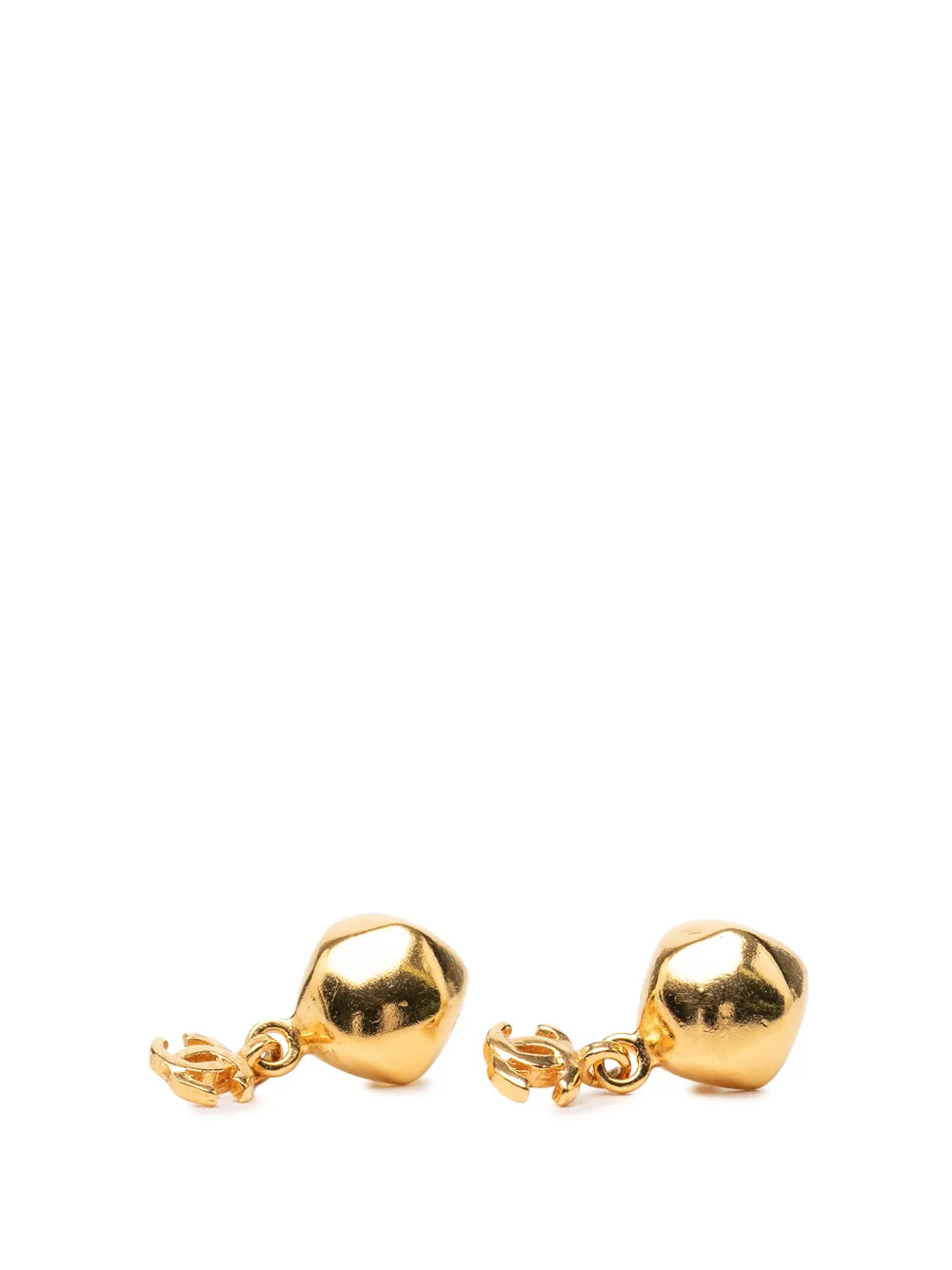 CHANEL Pre-Owned 1998 CC Gold Plated Round Drop Push Back Earrings costume earrings - Oro