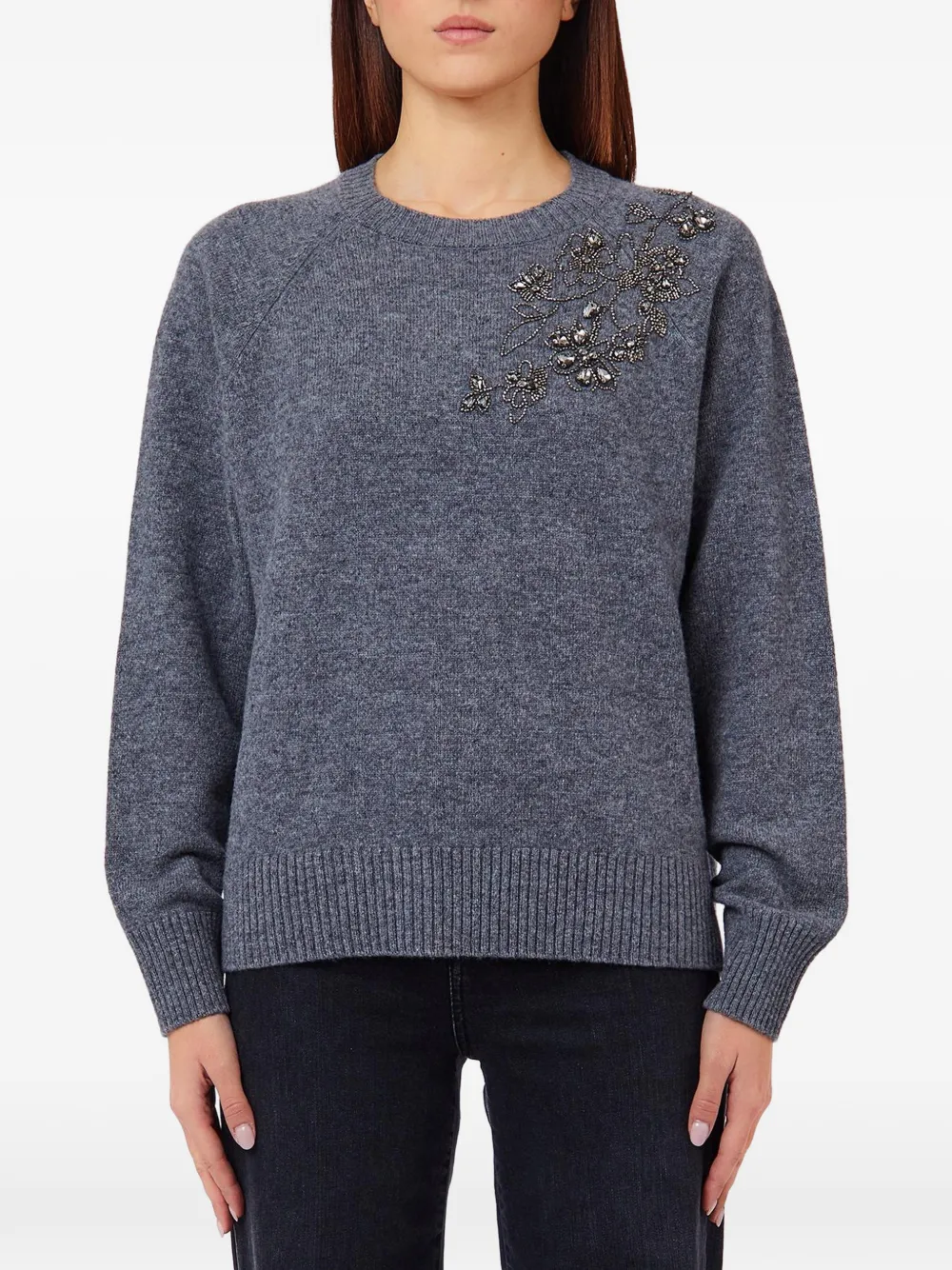 LIU JO bead-embellished wool sweater