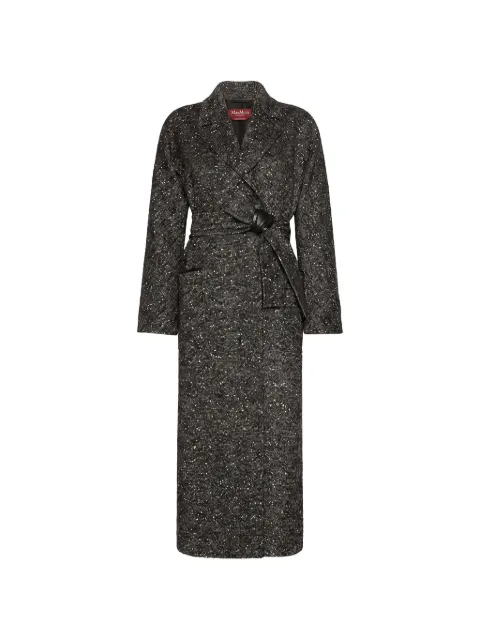 Max Mara معطف بحزام ومزين بترتر