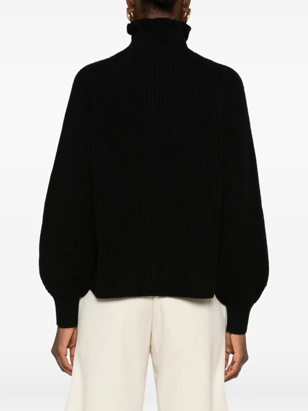 Max Mara Ribgebreide trui met ruches Zwart
