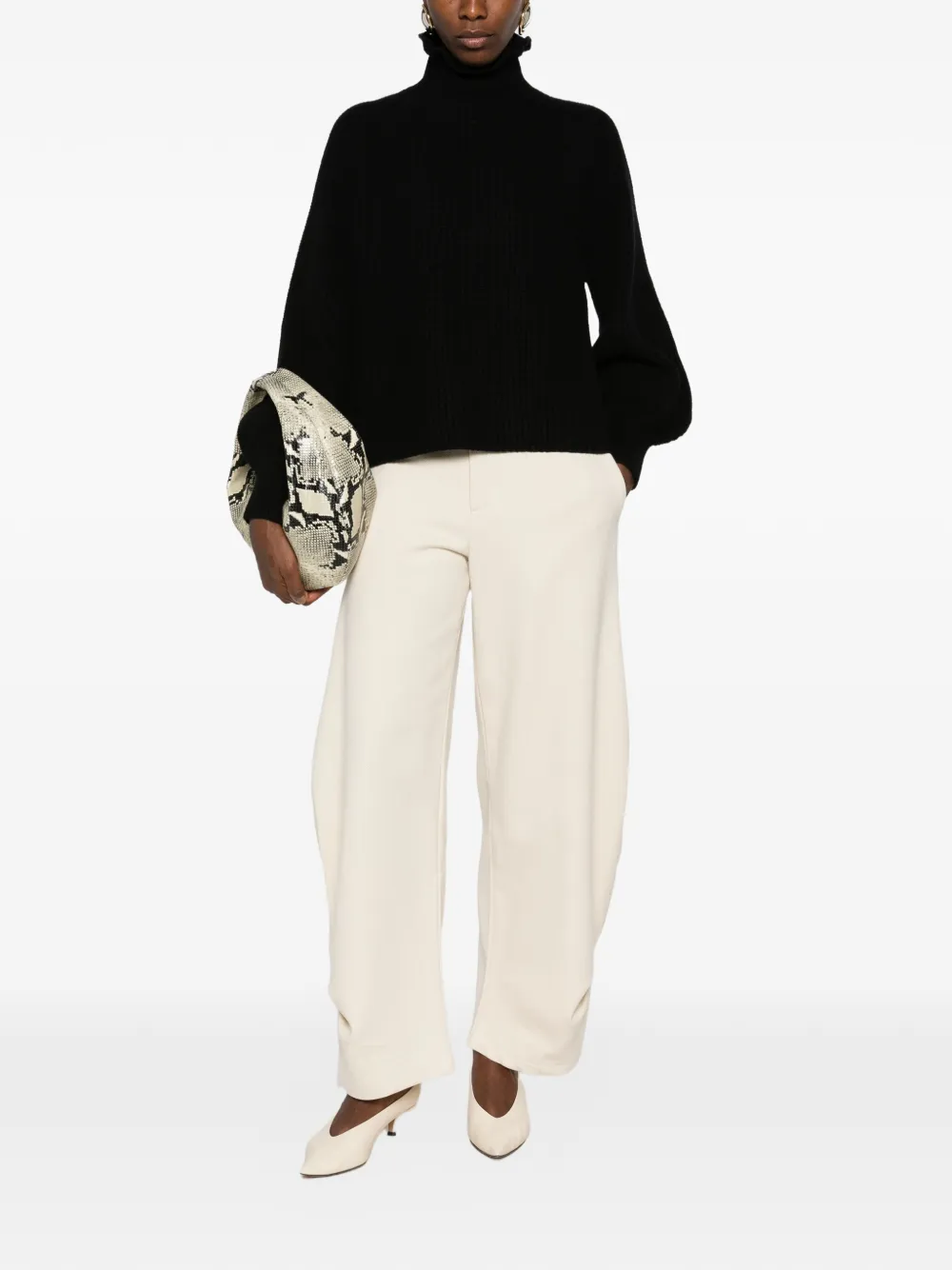 Max Mara Ribgebreide trui met ruches Zwart
