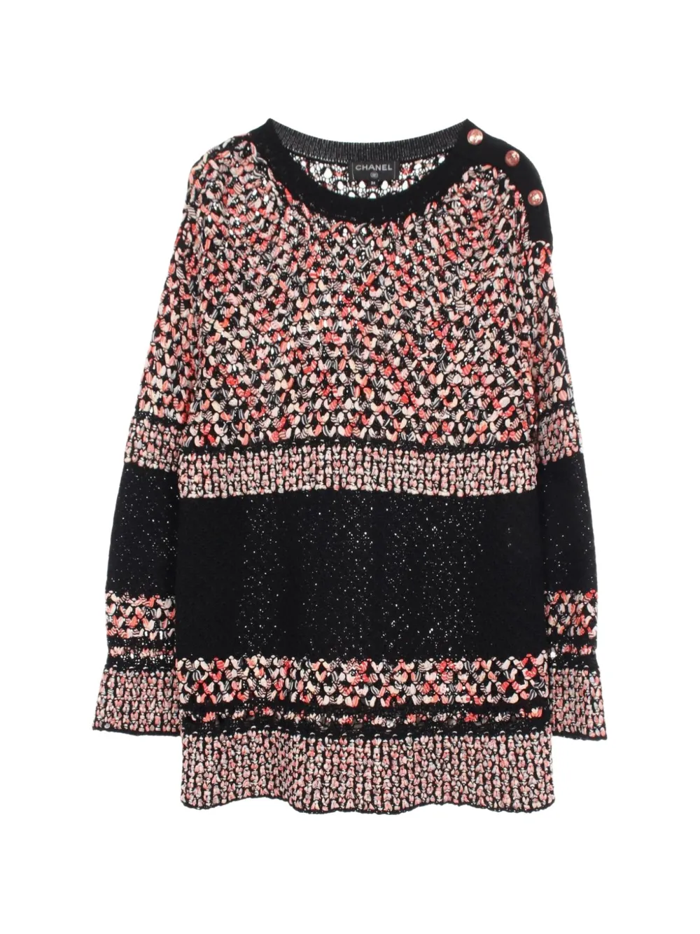 CHANEL Pre-Owned 1986-1988 Coco-button sweater - Nero