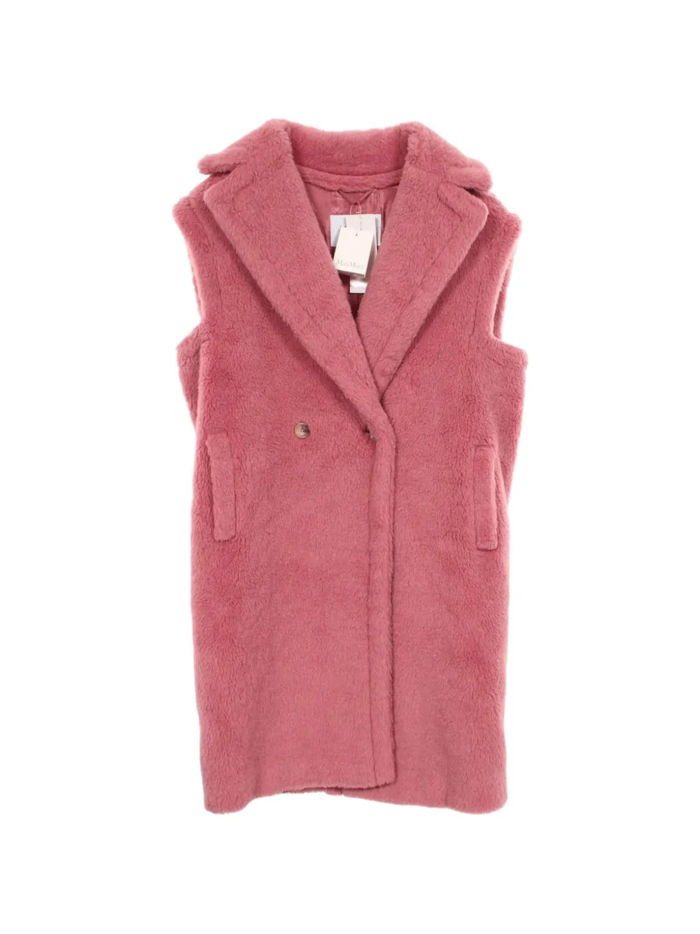 Pre-owned Max Mara 2010s Teddy Bear Sleeveless Coat In Pink