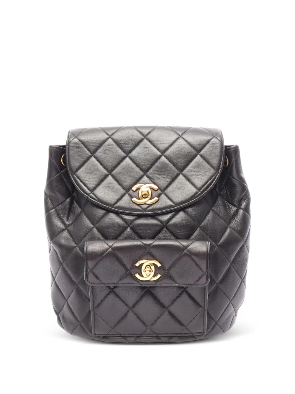 CHANEL Pre-Owned 1994-1996 quilted turn-lock backpack - Black