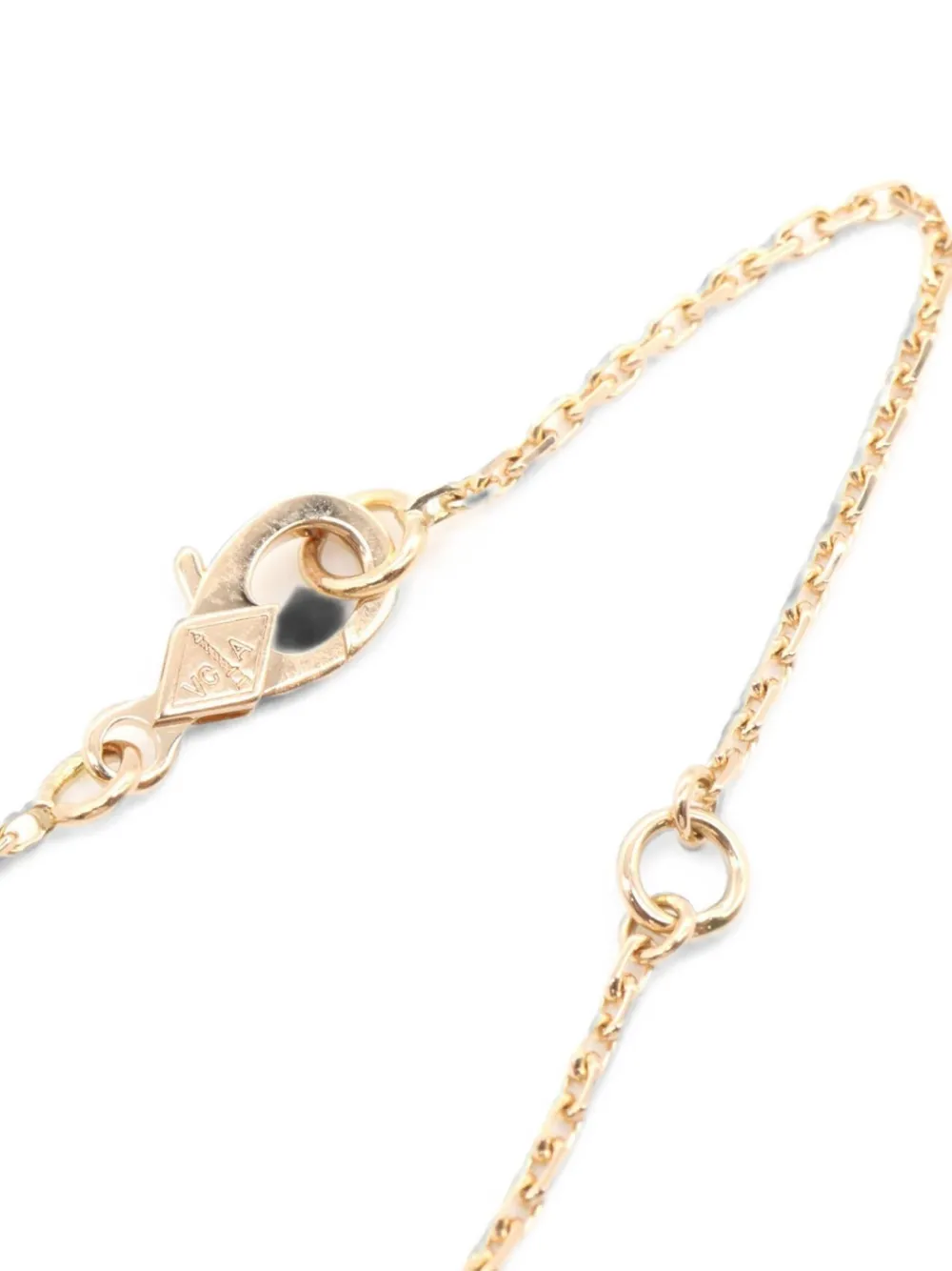Van Cleef & Arpels Pre-owned 2010s Vintage Alhambra Onyx and Diamond Pendant Necklace in Pink, view 4