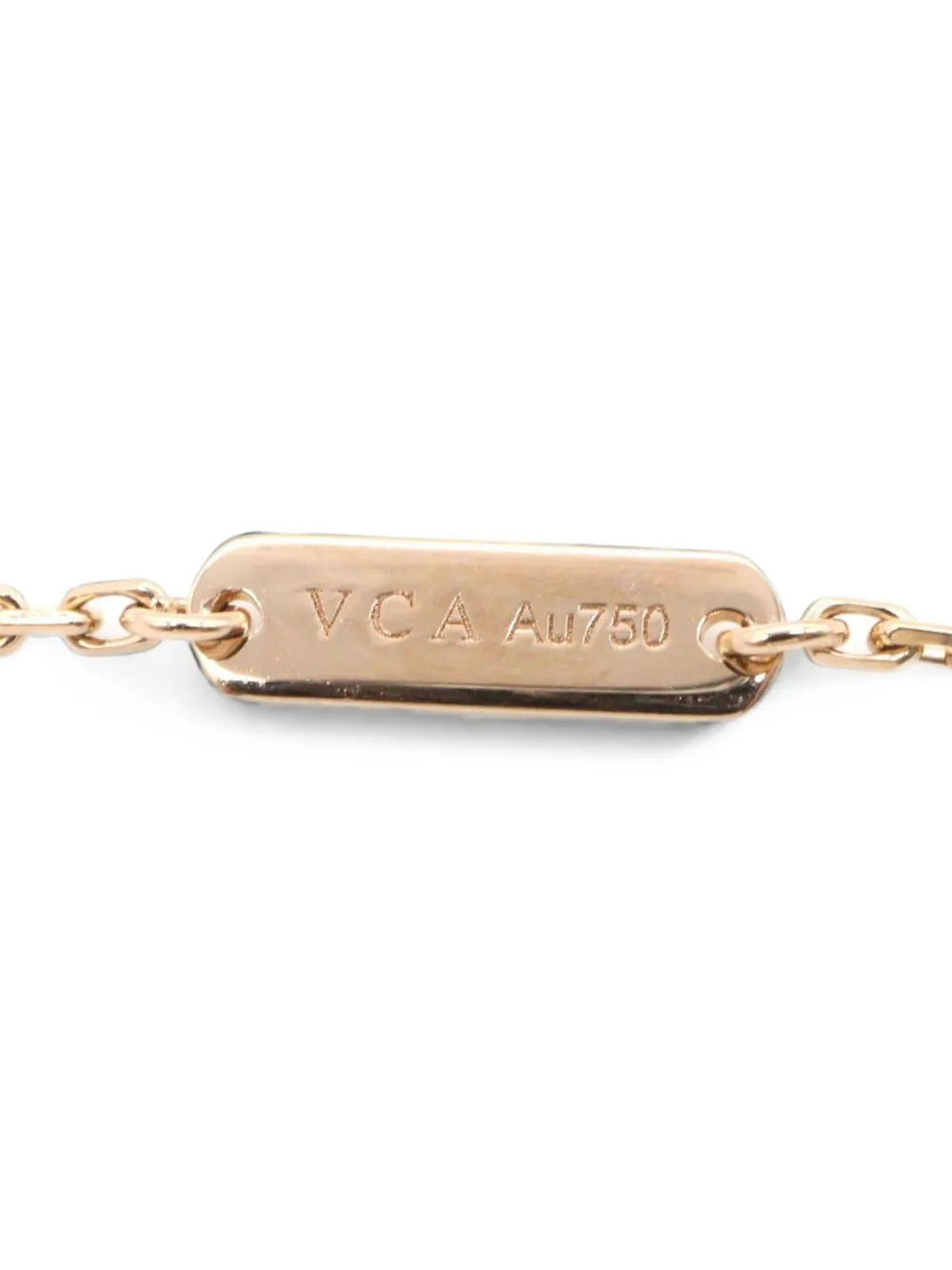 Van Cleef & Arpels Pre-owned 2010s Vintage Alhambra Onyx and Diamond Pendant Necklace in Pink, view 3
