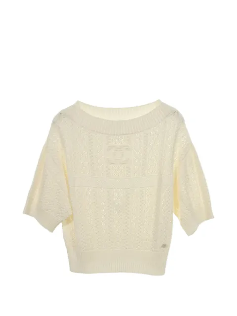CHANEL Pre-Owned 1986-1988 Cocomark cable-knit sweater