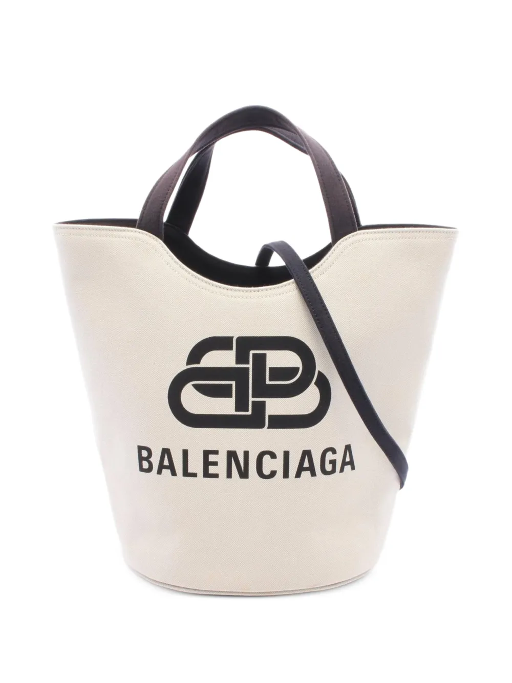 Balenciaga Pre-Owned sac seau Wave médium en toile (années 2000) - Tons neutres Balenciaga Pre-Owned sac seau Wave médium en toile (années 2000) - Tons neutres
