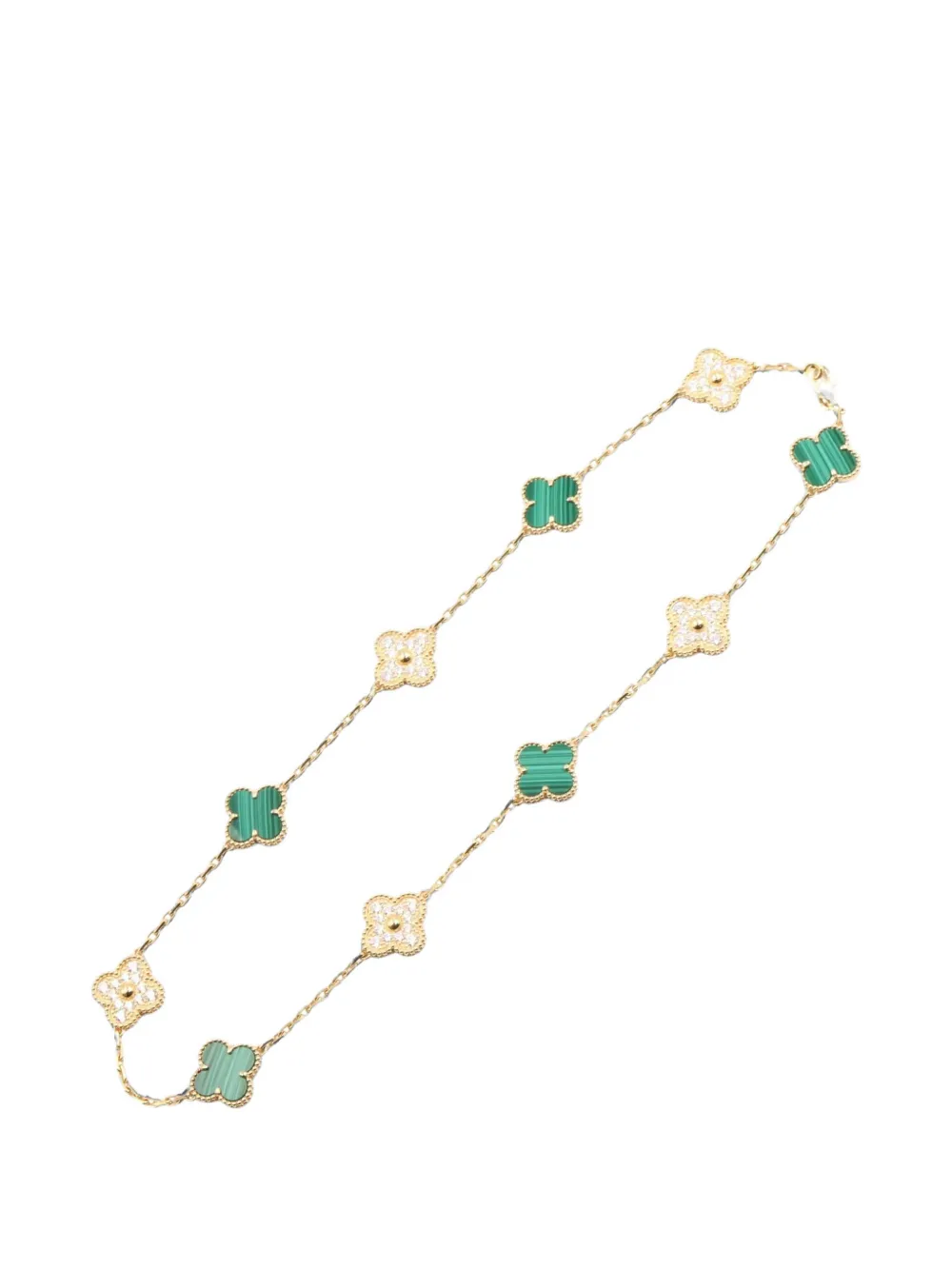 Van Cleef & Arpels Pre-Owned 2010s Vintage Alhambra malachite necklace - Oro