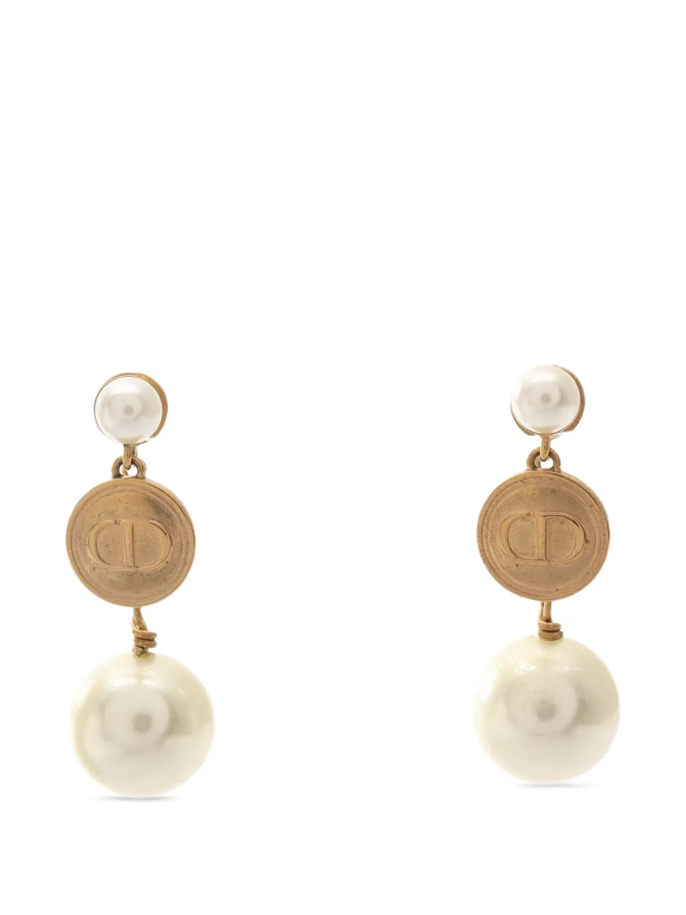 Christian Dior Pre-Owned boucles d'oreilles pendantes à logo CD (années 2010) Christian Dior Pre-Owned boucles d'oreilles pendantes à logo CD (années 2010)