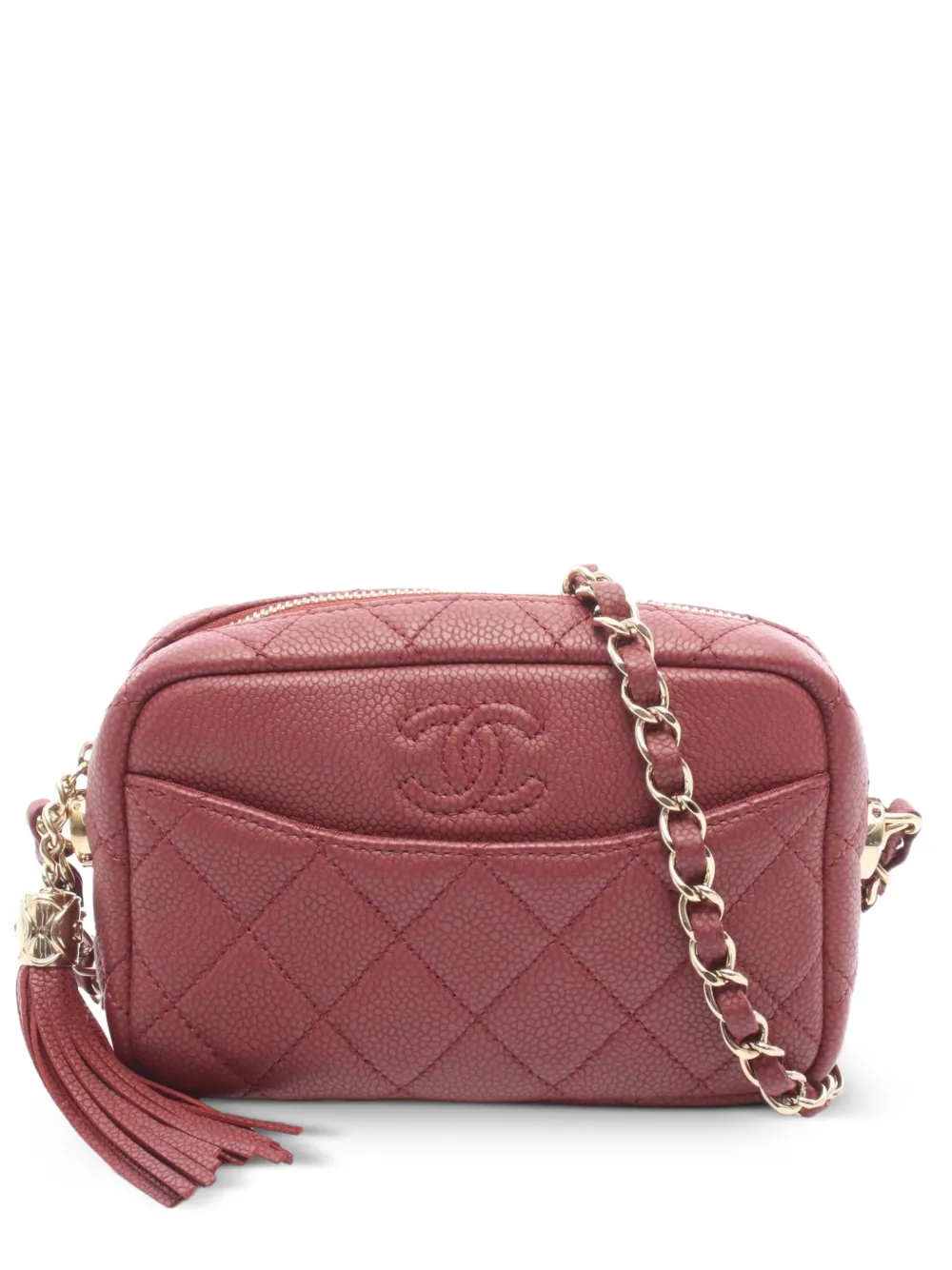 CHANEL Pre-Owned 2018-2019 matelassé CC cross body bag - Rosso