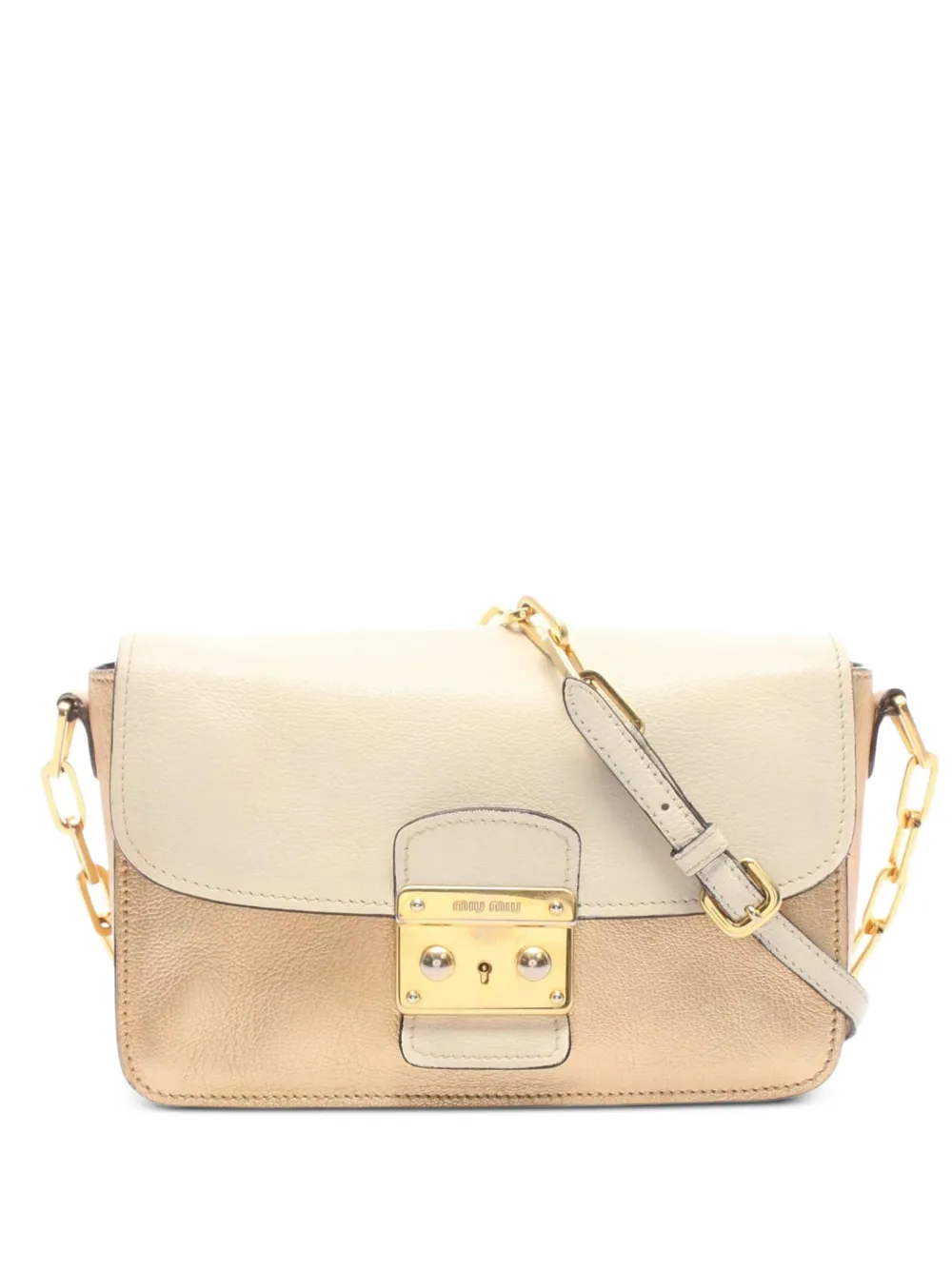 Miu Miu Pre-Owned 2000s Schultertasche mit Kettenriemen - Nude