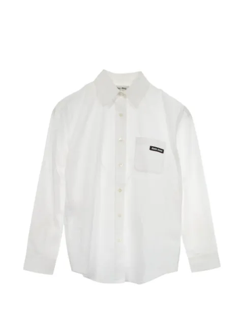 Miu Miu Pre-Owned 2010s logo-patch pocket shirt