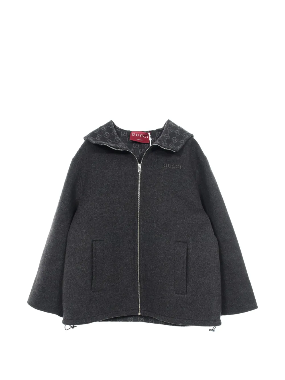 Gucci Pre-Owned 2010s logo-embroidered hooded jacket - Grigio