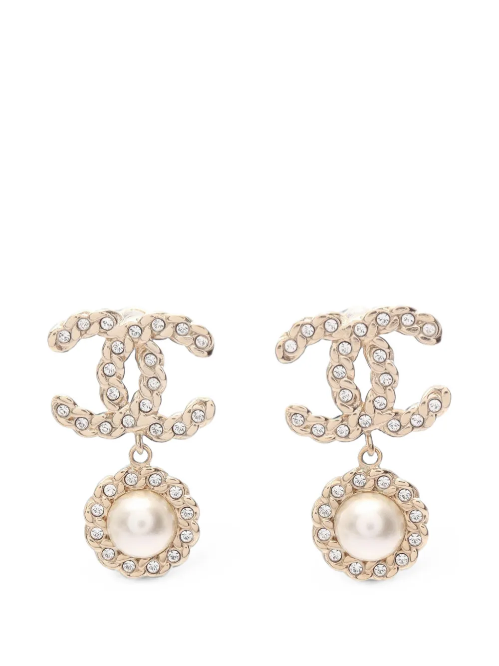 CHANEL Pre-Owned 2020 CC Turn-lock drop earrings - Oro