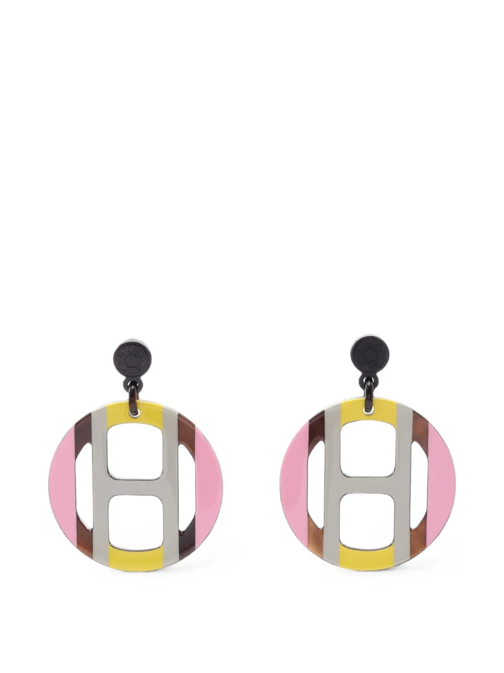 Hermès Pre-Owned boucles d’oreilles H-Equip en corne de buffle - Argent
