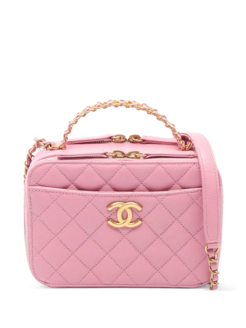 CHANEL Pre-Owned 2021 Matelassé Caviar vanity bag - Rosa