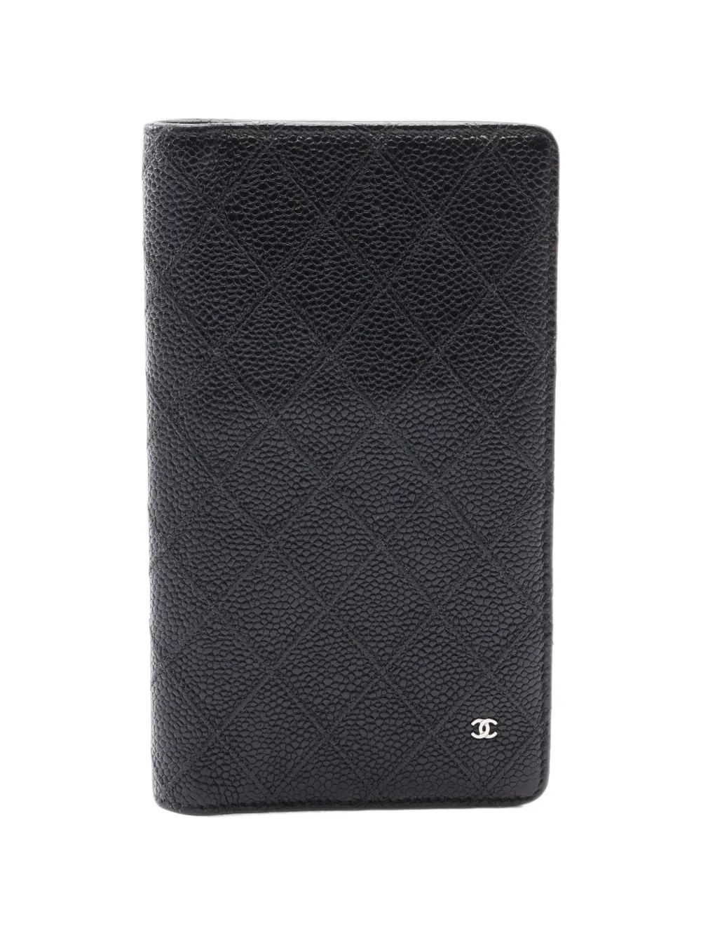 CHANEL Pre-Owned 2012-2013 matelassé caviar bi-fold wallet - Nero