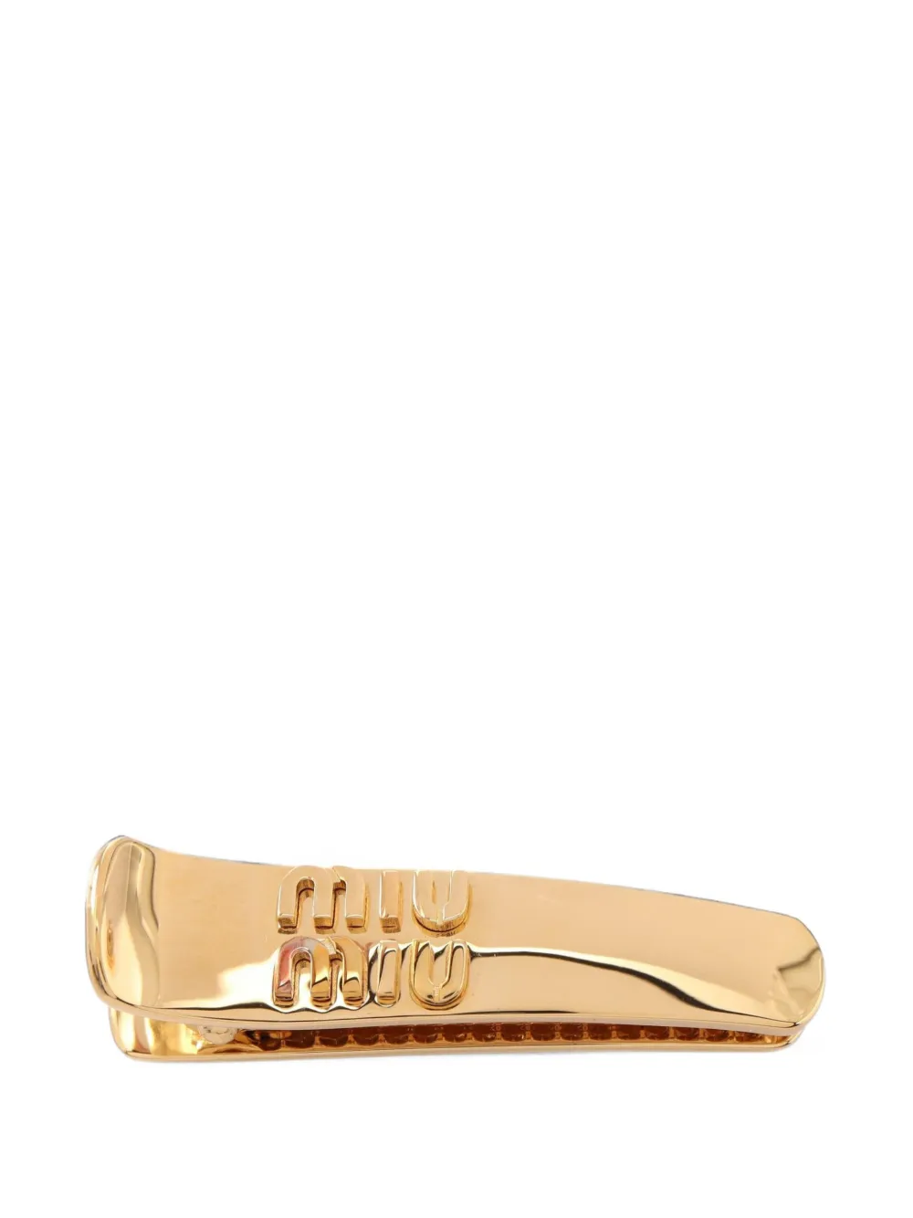 Miu Miu Pre-Owned 2020s Haarspange mit Logo - Gold
