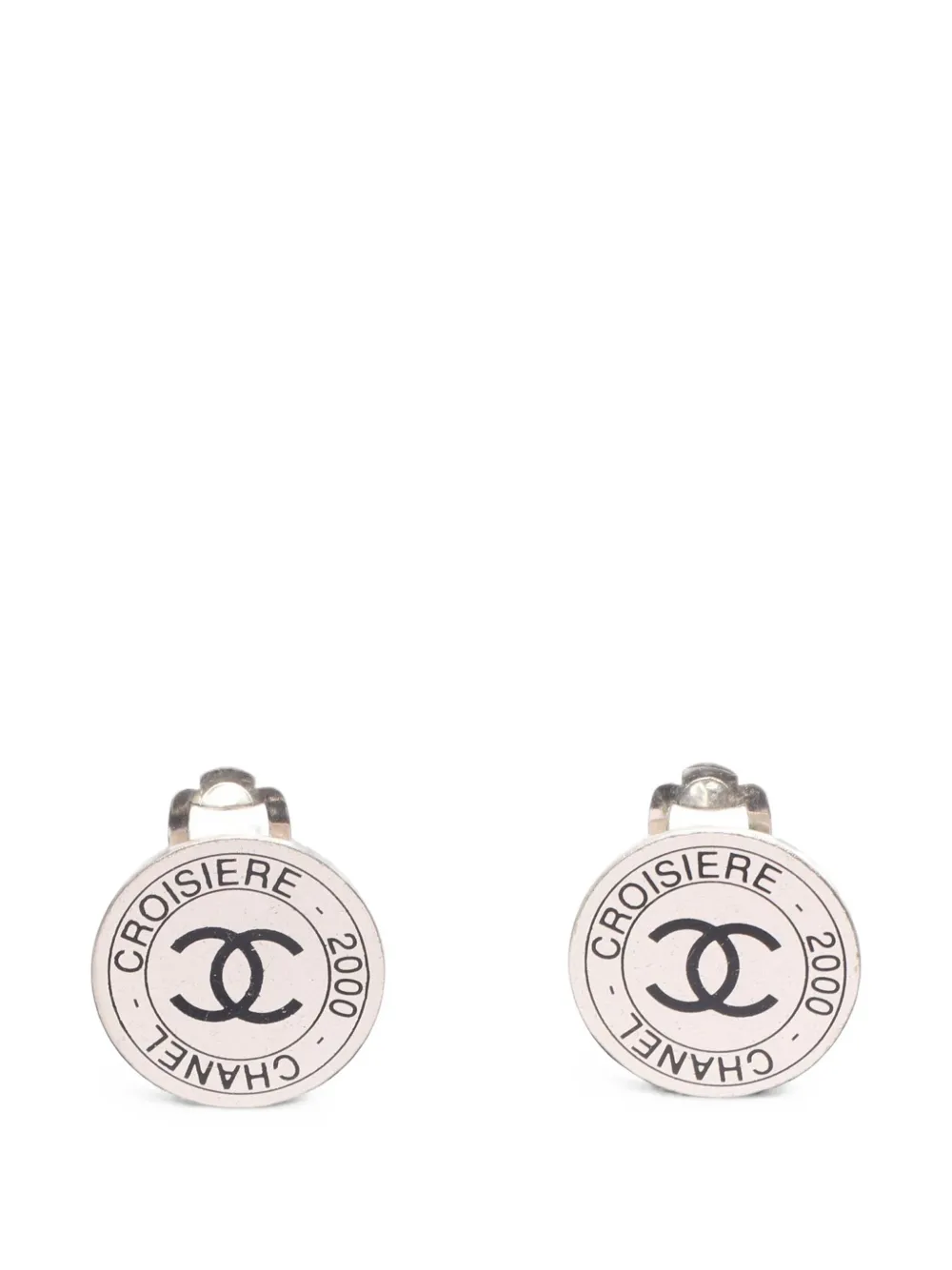 CHANEL Pre-Owned CC-mark circle-shaped earrings - Argento