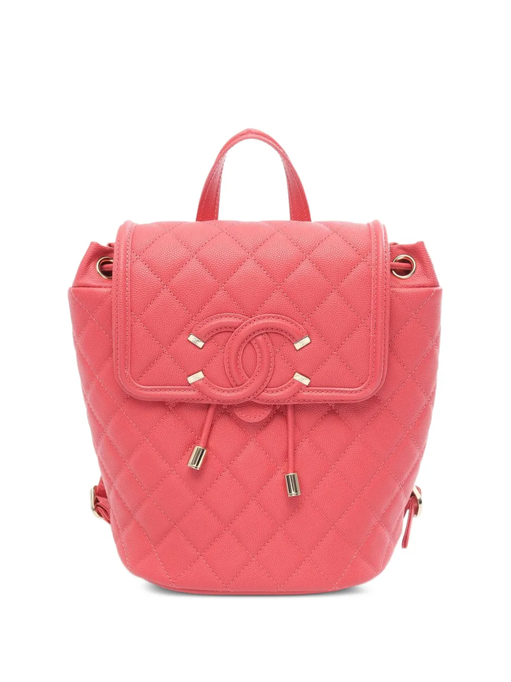 CHANEL Pre-Owned 2019 CC Filigree matelassé backpack - Rosa
